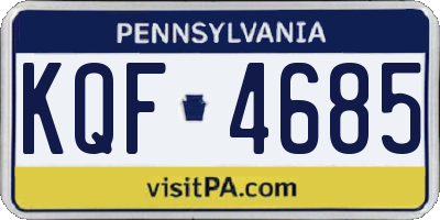 PA license plate KQF4685