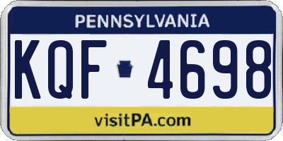 PA license plate KQF4698
