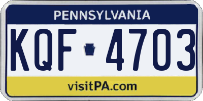 PA license plate KQF4703