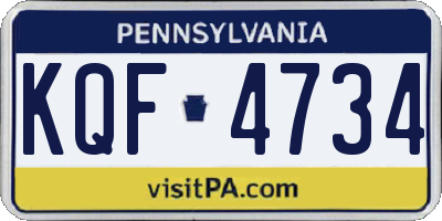 PA license plate KQF4734
