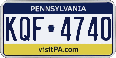 PA license plate KQF4740