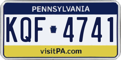 PA license plate KQF4741