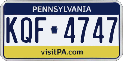PA license plate KQF4747