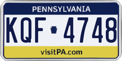 PA license plate KQF4748