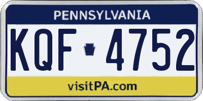 PA license plate KQF4752
