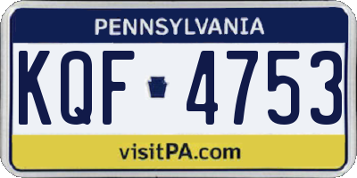 PA license plate KQF4753