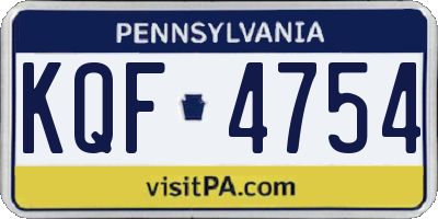 PA license plate KQF4754