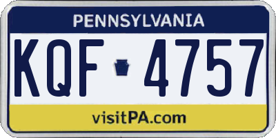 PA license plate KQF4757