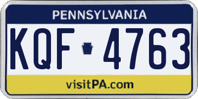 PA license plate KQF4763