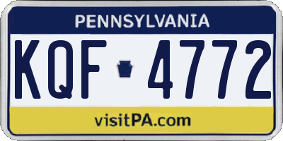 PA license plate KQF4772