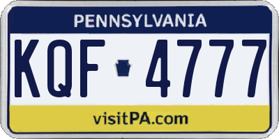 PA license plate KQF4777