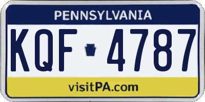 PA license plate KQF4787