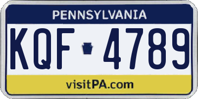 PA license plate KQF4789