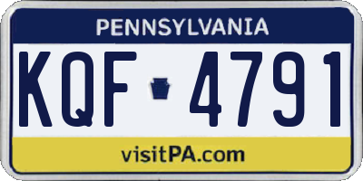 PA license plate KQF4791