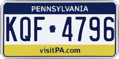 PA license plate KQF4796