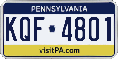 PA license plate KQF4801