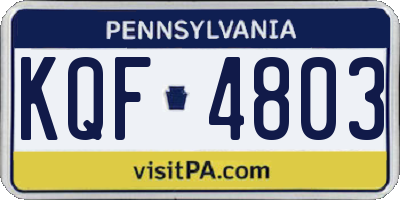 PA license plate KQF4803