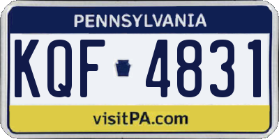 PA license plate KQF4831