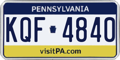 PA license plate KQF4840
