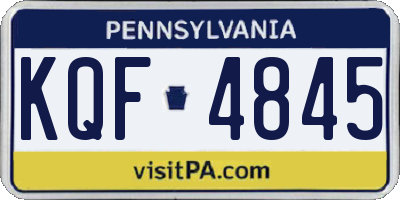 PA license plate KQF4845