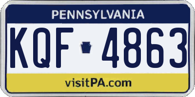 PA license plate KQF4863