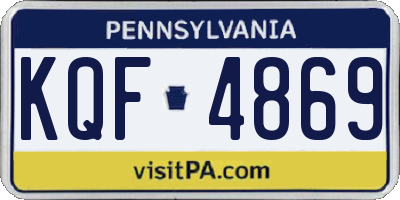 PA license plate KQF4869