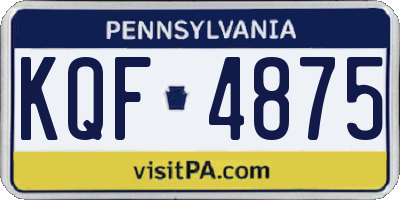 PA license plate KQF4875