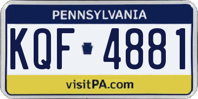 PA license plate KQF4881