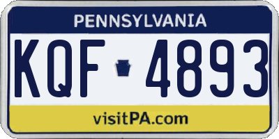 PA license plate KQF4893