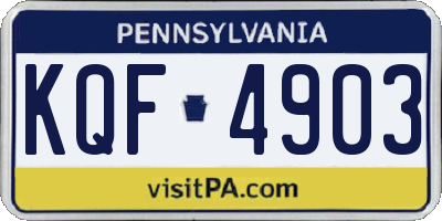 PA license plate KQF4903
