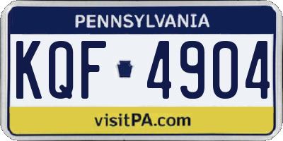 PA license plate KQF4904