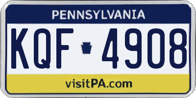 PA license plate KQF4908