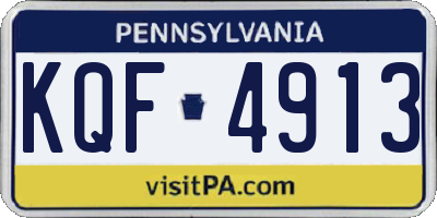 PA license plate KQF4913