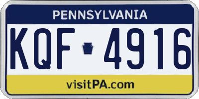 PA license plate KQF4916