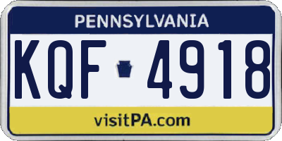 PA license plate KQF4918