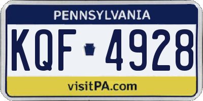 PA license plate KQF4928