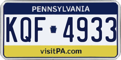 PA license plate KQF4933