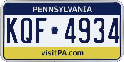 PA license plate KQF4934