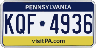PA license plate KQF4936