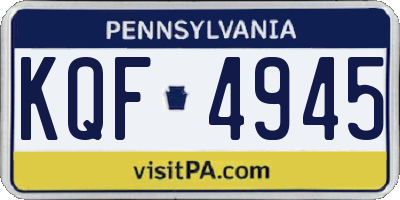 PA license plate KQF4945