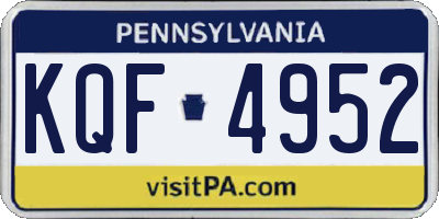 PA license plate KQF4952