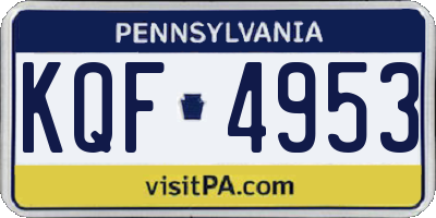 PA license plate KQF4953