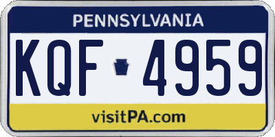 PA license plate KQF4959