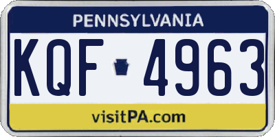 PA license plate KQF4963