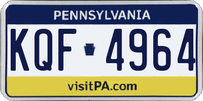 PA license plate KQF4964