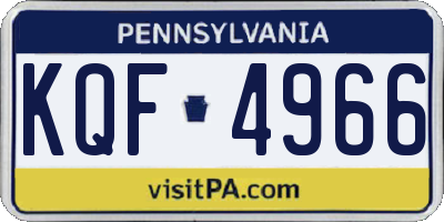PA license plate KQF4966