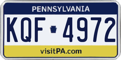 PA license plate KQF4972