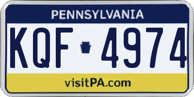 PA license plate KQF4974