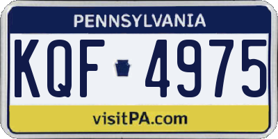 PA license plate KQF4975