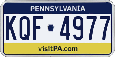 PA license plate KQF4977